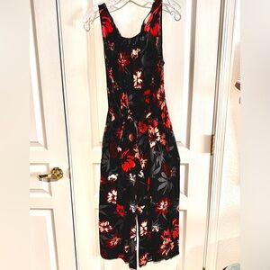 Floral cropped length jumpsuit